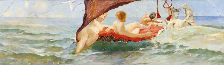 Venus in de schelpkoets. Deel van de wanddecoratie van de Villa Albers, 1884-1885