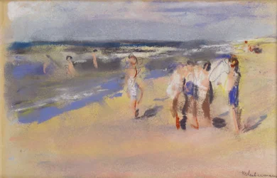 Strand, ca. 1910 (krijttekening)