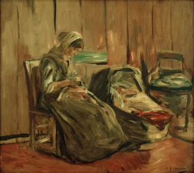 Interieur met Naaiende Vrouw