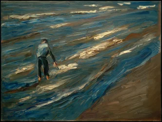 Schelpenvissers aan het Strand - Blauwe Zee