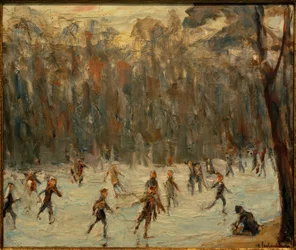 Schaatsers in het Tiergarten
