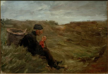 Zittende Boer in de Duinen - 1e Ontwerp