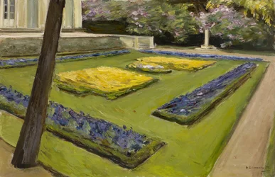 Terras in de tuin bij het Wannsee-meer richting noordwesten