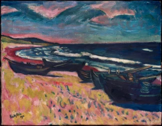 Boten op het strand van Nidden