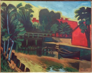Grote molengraafbrug gezien vanuit het oosten, Leba / Pommeren