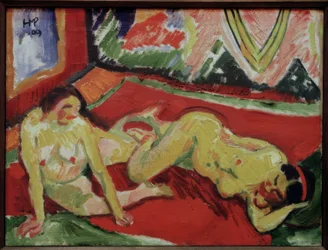 Twee naakte vrouwen in de kamer