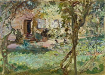 Tuin met viooltjesbed. 1914