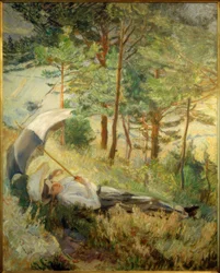 Zomerochtend (vrouw met parasol)