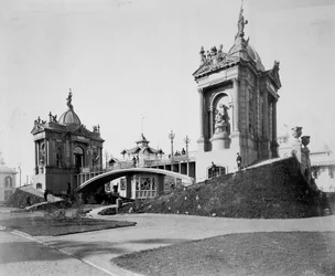 Betonnen brug, de All-Russia Tentoonstelling, Nizhny Novgorod, Rusland, 1896