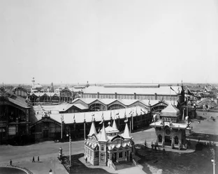 Algemeen overzicht, de All-Russia Exhibition, Nizhny Novgorod, Rusland, 1896