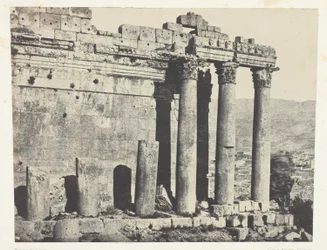 Baalbeck (Heliopolis), Tempel van Jupiter, westelijke gevel; Syrië