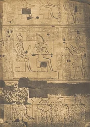 Bas-reliëf genomen van de westelijke muur van de grote Tempel van Isis, in Philae, april 1850
