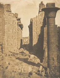Cour des bubastites en ingang van de Hypostyle zaal van het paleis van Karnak, Thebe, 1849-50
