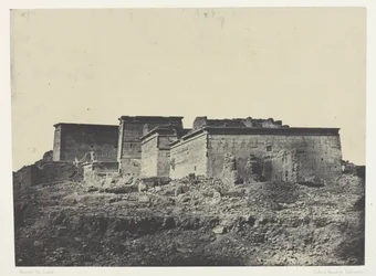 Grote tempel van Isis in Philoe, algemeen zicht vanuit het noorden; Nubië, plaat 80 uit het album "Egypte, Nubië, Palestina en Syrië" (1852)