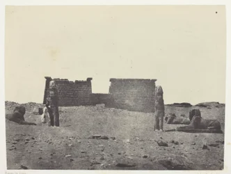 Hémi-Spéos De Séboua, Drômos; Nubie, plaat 97 uit het album "Egypte, Nubie, Palestina et Syrie" (1852)