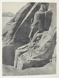 Ibsamboul, Colosse Oriental Du Spéos De Phrè, Vu De Profil; Nubie, plaat 104 uit het album "Egypte, Nubie, Palestina et Syrie" (1852)