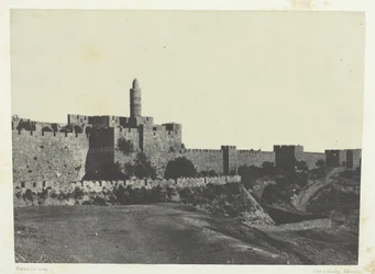 Jeruzalem, Westelijk Deel van de Muren, Palestina, 1849-51, gedrukt 1852