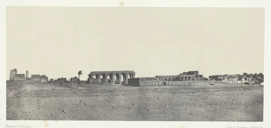 Louqsor, algemeen uitzicht op de ruïnes, Thebe, 1849-51, gedrukt 1852