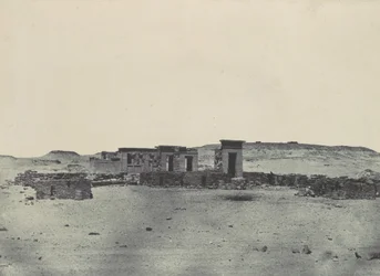 Nubië. Tempel en Dorp van Débôd. Parembole van de route van Antonin, 1850