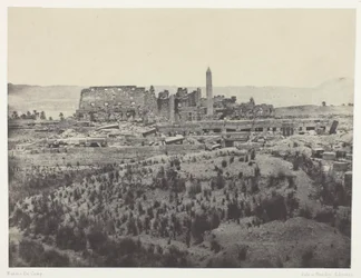 Paleis van Karnak, algemeen gezicht op de ruïnes, vanuit het oosten genomen; Thebe, plaat 31 uit het album "Egypte, Nubië, Palestina en Syrië" (1852)