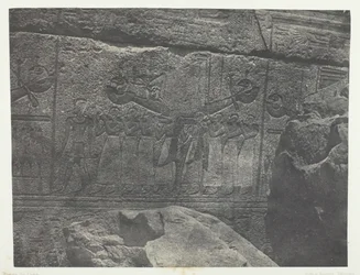 Paleis van Karnak, Exterieur Beelden van het Granieten Heiligdom, Thebe, 1849-51, gedrukt 1852