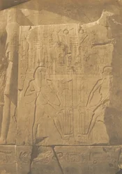 Beleg van de Monolithische Kolos van Amenophis III, in Thebe Details van de Beelden, 1849-50