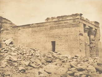 Vue du pronaos du Temple de Dandour Tropique du Cancer, 7 april 1850