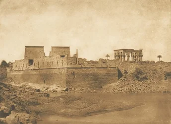 Algemeen uitzicht op het eiland Philae, genomen vanaf de zuidpunt van het eiland Begueh, 1849-50
