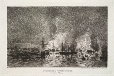 Brand in de haven van Bordeaux, 1869