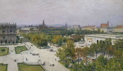 Zicht op de Ring in de richting van het stadhuis en het parlement