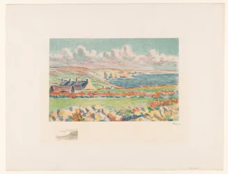 Kustlandschap met huizen