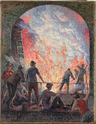 Staalfabriek (olieverf op doek)