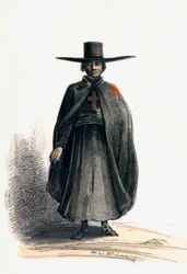 Missionaris in Peru, ca. 1840 (aquarel)