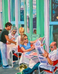 Het leven in een terrascafé