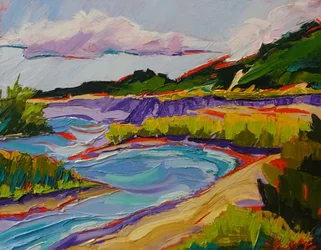 Levendig rivierlandschap