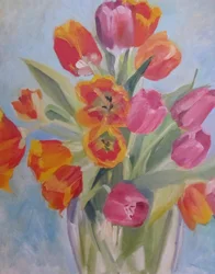 Kleurrijke lentetulpen