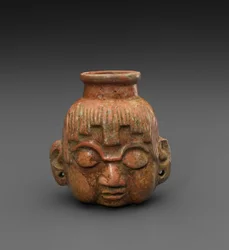 Beeldhoofd Fles, 600-900 n.Chr.