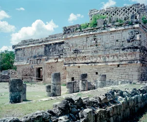 Precolumbiaanse beschaving: zicht op de site van Chichen Itza in de provincie Yucatan. Maya beschaving, klassieke periode en Maya renaissance, 750-1200 AD. Mexico