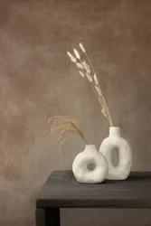 Aardse keramische botanische motieven
