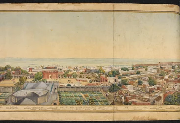 Sectie van een panorama van Delhi