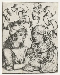 Jongeman en oude vrouw