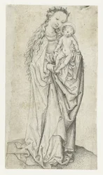 Staande Madonna en kind met appel