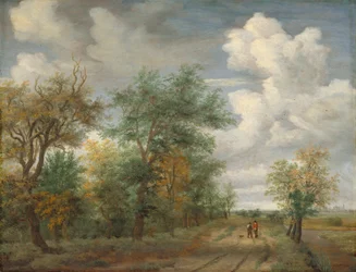 Boslandschap met figuren, ca.1658 (olieverf op paneel)