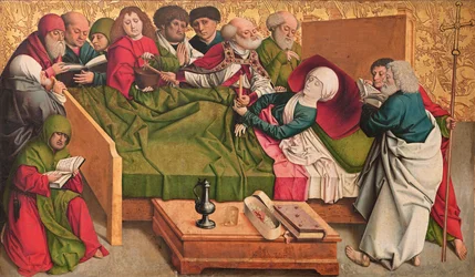 Dood van Maria, middenpaneel van het zogenaamde Pretschlaipfer-drieluik