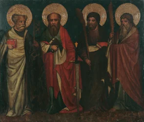 De apostelen Petrus, Paulus, Jakobus de Jongere en Simon