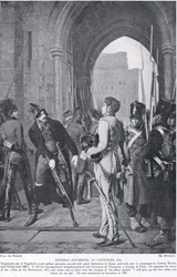 Generaal Daumesnil in Vincennes, 1815, illustratie uit 