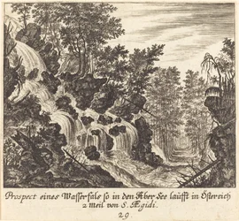 Uitzicht op een waterval, Oostenrijk