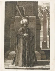 Portret van Ismail, ambassadeur van de Perzische sjah Tahmasp I, staand