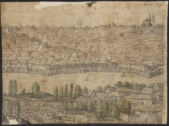 Prospect van Constantinopel, Blad 14, Melchior Lorck, 1559