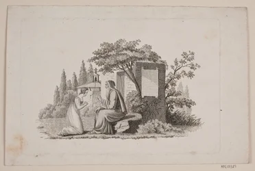 Een kluizenaar predikt voor een knielend jong meisje